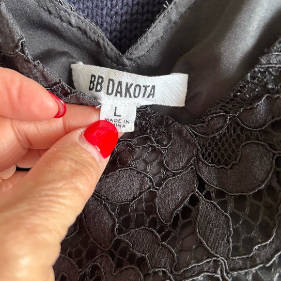 BB Dakota Women’s Black Lace Mini Dress Size L - Picture 13 of 15
